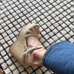 Via Spiga Beige Braided Wedges